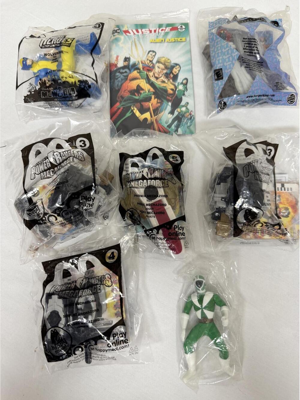 Lot of 8 Sealed Marvel DC Power Rangers Toys Wolverine X-Men Megaforce